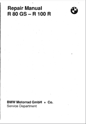 BMW R80GS R100R workshop manual R100GS 1980-1996 PDF