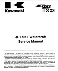Kawasaki Jetski 1100 Zxi Service Manual 1996-2002 PDF
