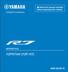 2022 YAMAHA R7 Owner's Manual PDF