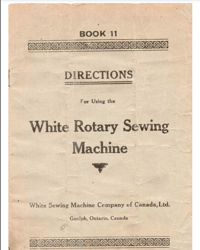 WHITE ROTARY 1900's Sewing Machine INSTRUCTION OPERATING MANUAL PDF