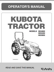 Kubota MX4800 MX5200 MX5800 Operators Maintenance Manual PDF
