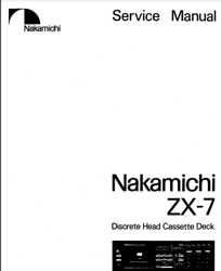 Nakamichi ZX 7 Service and Owner s Manual PDF
