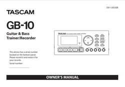 Guitar & Bass Trainer/Recorder OWNER'S MANUAL - Tascam PDF