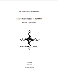 ZPC2 OS USER'S MANUAL Supports all models of Ztar MIDI Guitar Controllers PDF