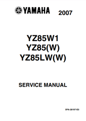 Yamaha YZ85(W) Service manual PDF