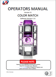LAI Games Color Match Operator's Manual PDF