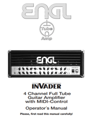 Engl INVADER 100 Operator's Manual PDF