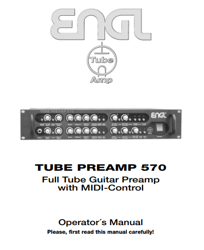 Engl TUBE PREAMP 570 Operator's Manual PDF