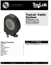 Lippert Components ToyLok Installation And Owner's Manual PDF