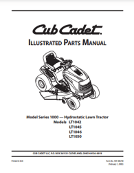 Hydrostatic Lawn Tractor Illustrated Parts Manual PDF