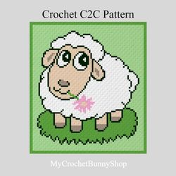 Crochet C2C Lamb graphgan blanket pattern PDF Download