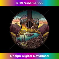 Guitar Landscape Music Lover- Acoustic Guitar Player Graphic - Deluxe PNG Sublimation Download - Craft with Boldness and Assurance