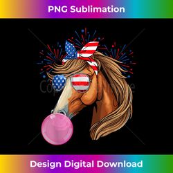 Horse Blowing Bubble Gum USA Flag Sunglasses Indepedence Day - Crafted Sublimation Digital Download - Rapidly Innovate Your Artistic Vision