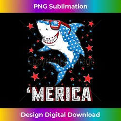 Shark 4th of July Boys Men Youth Merica American Flag - Contemporary PNG Sublimation Design - Craft with Boldness and Assurance