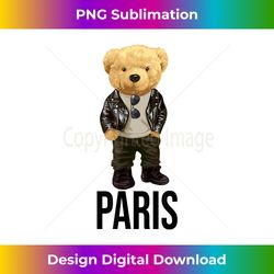 cool teddy bear in paris france illustration graphic designs - luxe sublimation png download - customize with flair