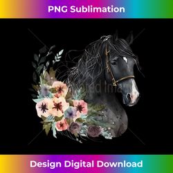 Horse Head Watercolor Equestrian Horse With Flowers - Sublimation-Optimized PNG File - Ideal for Imaginative Endeavors