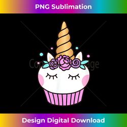 Cute Yummy Unicorn Floral Cupcake - Urban Sublimation PNG Design - Access the Spectrum of Sublimation Artistry