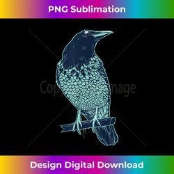 colorful raven bird illustration graphic art outfit crow - contemporary png sublimation design - elevate your style with intricate details