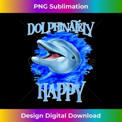 Funny Dolphinately Happy Dolphin Lover s - Luxe Sublimation PNG Download - Elevate Your Style with Intricate Details
