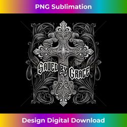 saved by grace christian graphic design gothic cross - sublimation-optimized png file - tailor-made for sublimation craftsmanship