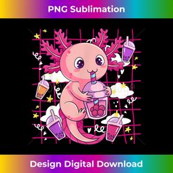 Cute Axolotl Bubble Tea Boba Milk Tea Lover ns Girls - Edgy Sublimation Digital File - Lively and Captivating Visuals