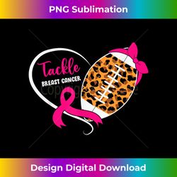 Leopard American Football Mom Heart Tackle Breast Cancer - Contemporary PNG Sublimation Design - Craft with Boldness and Assurance