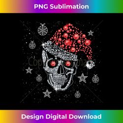 Sugar Skull with Santa Hat Christmas Pajama Xmas s - Deluxe PNG Sublimation Download - Lively and Captivating Visuals