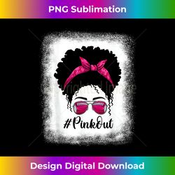 football mom s. afro messy bun pink out breast cancer - sublimation-optimized png file - enhance your art with a dash of spice