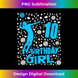 girls volleyball 10th birthday - 10 year old player - sublimation-optimized png file - access the spectrum of sublimation artistry