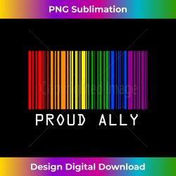 Proud Ally Barcode LGBT Gay Lesbian Bisexual Trans Pride - Eco-Friendly Sublimation PNG Download - Infuse Everyday with a Celebratory Spirit