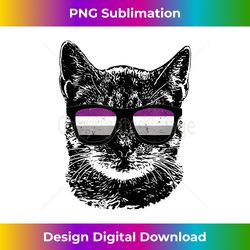 Asexual Pride Cat LGBT Sunglasses - Deluxe PNG Sublimation Download - Pioneer New Aesthetic Frontiers