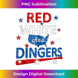 Red White and Dingers American Flag Baseball Softball s - Innovative PNG Sublimation Design - Pioneer New Aesthetic Frontiers