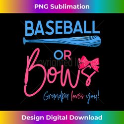 Baseball Or Bows Gender Reveal Party Idea for grandpa - Sleek Sublimation PNG Download - Customize with Flair