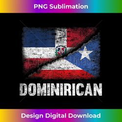 Half Dominican Half Puerto Rican Flag Dominirican - Sophisticated PNG Sublimation File - Enhance Your Art with a Dash of Spice