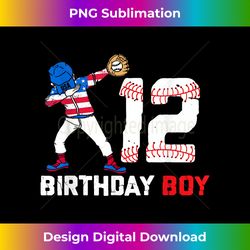 12th Birthday Boy Baseball 12 Years Old Dabbing - Luxe Sublimation PNG Download - Immerse in Creativity with Every Design