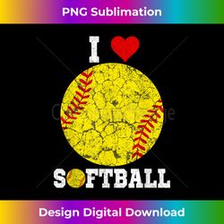 I Love Softball Vintage Retro Softball Lover for Girls - Deluxe PNG Sublimation Download - Infuse Everyday with a Celebratory Spirit