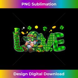 LOVE St. Patrick's Day Gnomes Playing Harmonica Instrument - Classic Sublimation PNG File - Infuse Everyday with a Celebratory Spirit
