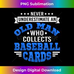 baseball card collector old man & baseball card collection - artisanal sublimation png file - reimagine your sublimation pieces