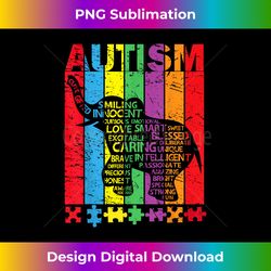 Puzzle Elephant Typography Cool Autism Awareness - Edgy Sublimation Digital File - Craft with Boldness and Assurance