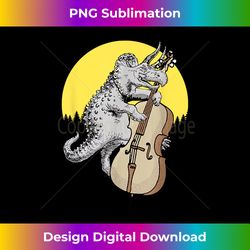 Bassasaurus! Funny Triceratops Dinosaur Stand Up Double Bass - Timeless PNG Sublimation Download - Craft with Boldness and Assurance
