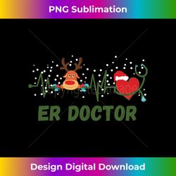 ER Doctor Christmas Reindeer Stethoscope Heartbeat Medical - Sleek Sublimation PNG Download - Infuse Everyday with a Celebratory Spirit