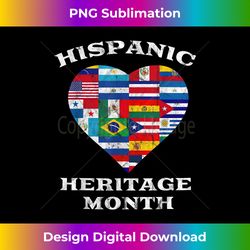 Hispanic Heritage Month Cute 's Heart Latin Flags - Minimalist Sublimation Digital File - Pioneer New Aesthetic Frontiers