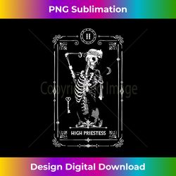 High Priestess Tarot Card Occult Gothic Astrology Skull - Classic Sublimation PNG File - Elevate Your Style with Intricate Details