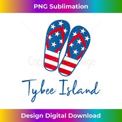 Tybee Island Beach Patriotic USA American Flag Flip Flops - Sublimation-Optimized PNG File - Lively and Captivating Visuals