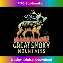 Great Smoky Mountains National Park Retro Mountain Elk - Bohemian Sublimation Digital Download - Craft with Boldness and Assurance