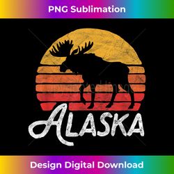Alaska Moose Sunset - Retro Vintage Vibe Design - Innovative PNG Sublimation Design - Elevate Your Style with Intricate Details