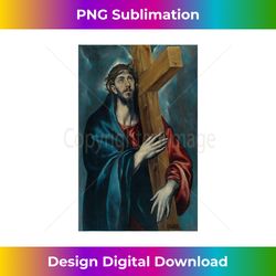 Christ Carrying the Cross Jesus Painting Saviour Christian - Sleek Sublimation PNG Download - Animate Your Creative Concepts