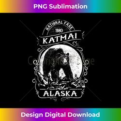 Vintage Katmai National Park T Retro Bear Alaska - Artisanal Sublimation PNG File - Ideal for Imaginative Endeavors