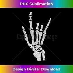 I Love You Sign Language with Skeleton Hand - Eco-Friendly Sublimation PNG Download - Chic, Bold, and Uncompromising
