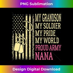 My Grandson My Soldier Hero Proud Army Nana Military Grandma - Contemporary PNG Sublimation Design - Immerse in Creativity with Every Design